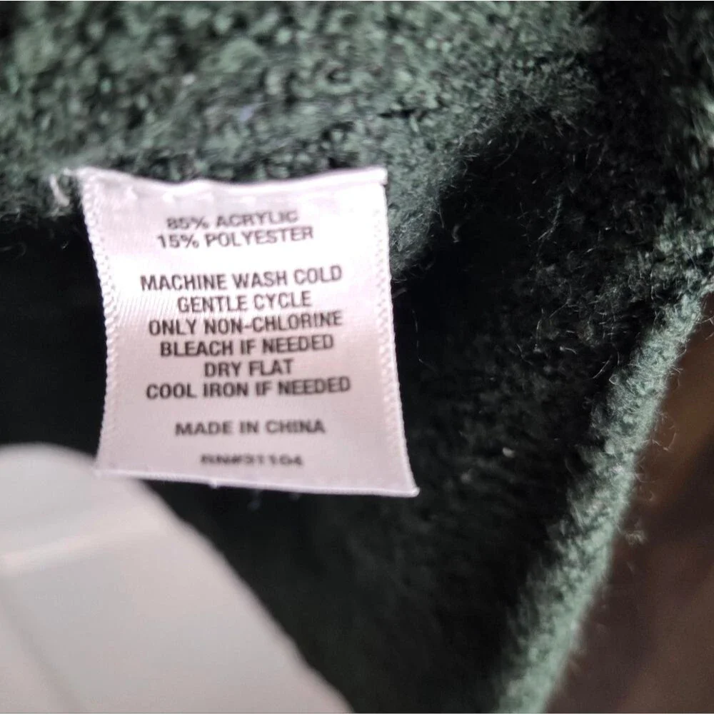 Wonderly Oversized Chunky Hunter Green Fuzzy Sweater - Picture 5 of 8